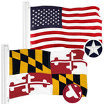 Load image into Gallery viewer, G128 Combo Pack: American USA Flag 1x1.5 Ft &amp; Maryland MD State Flag 1x1.5 Ft  Both ToughWeave Series Embroidered 300D Polyester, Embroidered Design, Indoor/Outdoor, Brass Grommets