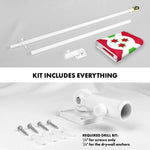 Load image into Gallery viewer, G128 Combo Pack: 6 Ft Tangle Free Aluminum Spinning Flagpole (White) &amp; Burundi Umurundi Flag 3x5 Ft, LiteWeave Pro Series Printed 150D Polyester  Pole with Flag Included
