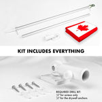 Load image into Gallery viewer, G128 Combo Pack: 5 Ft Tangle Free Aluminum Spinning Flagpole (Silver) &amp; Canada Canadian Flag 2x3 Ft, LiteWeave Pro Series Printed 150D Polyester  Pole with Flag Included