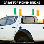 Load image into Gallery viewer, G128 2 Pack: Ireland Irish Car Flag  11x17 In  Double LiteWeave Pro Series Double Sided Printed 150D Polyester  Flagpole Included  Perfect for Festival Celebrations, Parades