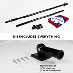 Load image into Gallery viewer, G128 Combo Pack: 6 Ft Tangle Free Aluminum Spinning Flagpole (Black) &amp; Arkansas AR State Flag 3x5 Ft, Double ToughWeave Series Double Sided Embroidered 210D Polyester  Pole with Flag Included