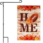 Load image into Gallery viewer, G128 Combo Pack: Garden Flag Stand Black 36 in x 16 in &amp; Garden Flag Everyday Decoration Home Football on Rustic Wood 12x18 DoubleSided Blockout Fabric