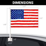Load image into Gallery viewer, G128 2 Pack: American USA Car Flag  11x17 In  Double LiteWeave Pro Series Double Sided Printed 150D Polyester  Flagpole Included  Perfect for Festival Celebrations, Parades