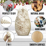 Load image into Gallery viewer, Christmas Crafts Blank Nesting Dolls for Coloring Set 7 pcs Paint Matryoshka DIY