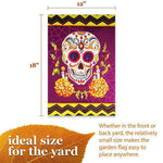 Load image into Gallery viewer, Garden Flag Day of the Dead Decoration Sugar Skull 12x18 Inch Printed Blockout