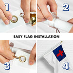 Load image into Gallery viewer, G128 Combo Pack: 5 Ft Tangle Free Spinning Flagpole (White) &amp; Christian Flag 2.5x4 Ft Embroidered 220GSM Spun Polyester, Brass Grommets (Flag Included) Aluminum Flag Pole