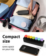 Load image into Gallery viewer, Weekly Pill Organizer 1 Time a Day 7 Day Travel Pill Case with Detachable Daily Compartments Secure Silicone Lids Easy Open for Seniors &amp; Arthritis Durable Compact Vitamin &amp; Medication Organizer