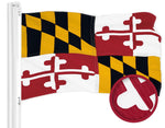 Load image into Gallery viewer, G128 Combo Pack: American USA Flag 1x1.5 Ft &amp; Maryland MD State Flag 1x1.5 Ft  Both ToughWeave Series Embroidered 300D Polyester, Embroidered Design, Indoor/Outdoor, Brass Grommets
