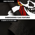 Load image into Gallery viewer, G128 Combo Pack: 5 Ft Tangle Free Aluminum Spinning Flagpole (White) &amp; Pirate Jolly Roger Red Head Scarf Flag 2.5x4 Ft, ToughWeave Series Embroidered 300D Polyester  Pole with Flag Included