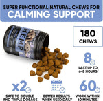 Load image into Gallery viewer, Kinpur Pet Care Calming Chews for Dogs Dog Calming Treats with Hemp Oil, Valerian Root, Vitamin B  Dog Anxiety Relief, Separation, Fireworks, Thunderstorms, Vet All Breeds 180 Beef Flavor Chews