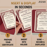 Load image into Gallery viewer, 10 Pack Premium Burgundy Certificate Holders 8.5 x 11 inch Heavyweight 300gsm Cardstock Diploma Holder &amp; Certificate Folder Award Certificate Folders for Graduation with Gold Foil Diploma Cover