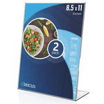 Load image into Gallery viewer, 2 Pack Acrylic Sign Holders 8.5x11 Plastic Stands for Display 8 1 2 x 11 Acrylic Sign Holder with Vertical Slanted Back Clear Plastic Sign Holder Paper Display Table Stand Flyer Document Paper