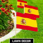 Load image into Gallery viewer, G128 30 Pack Handheld Spain Spanish Stick Flags  12x18 In  Printed 150D Polyester, Country Flag, Solid Wooden Stick, Spear Gold Tip