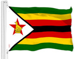 Load image into Gallery viewer, G128 Zimbabwe Zimbabwean Flag  3x5 Ft  LiteWeave Pro Series Printed 150D Polyester  Country Flag, Indoor/Outdoor, Vibrant Colors, Brass Grommets, Thicker and More Durable Than 100D 75D Polyester