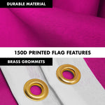 Load image into Gallery viewer, G128 Combo Pack: 5 Ft Tangle Free Aluminum Spinning Flagpole (Black) &amp; Solid Pink Color Flag 2x3 Ft, LiteWeave Pro Series Printed 150D Polyester  Pole with Flag Included