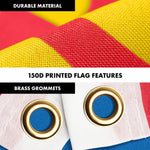 Load image into Gallery viewer, G128 Combo Pack: 6 Ft Tangle Free Aluminum Spinning Flagpole (Silver) &amp; Mongolia Mongolian Flag 3x5 Ft, LiteWeave Pro Series Printed 150D Polyester  Pole with Flag Included