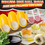 Load image into Gallery viewer, Rice Ball Mold Set (2 Pack) – Easy Rice Ball Maker Sushi &amp; Onigiri Maker with Paddle Spoon for Temari Sushi Yaki Onigiri Omusubi – Fun Smiley Shape for Bento &amp; Creative Meal Presentation