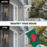 Load image into Gallery viewer, G128 Combo Pack: 6 Ft Tangle Free Spinning Flagpole (White) &amp; Bangladesh Flag 3x5 Ft Printed 150D Polyester, Brass Grommets (Flag Included) Aluminum Flag Pole