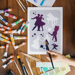 Load image into Gallery viewer, 12Pcs Drawing Stencils for Painting on Wood   Large Stencils for Painting on WoodCanvas Scrapbook Supplies Wall Art  Drawing Templates Animal Canvas