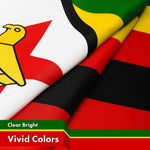 Load image into Gallery viewer, G128 Zimbabwe Zimbabwean Flag  3x5 Ft  LiteWeave Pro Series Printed 150D Polyester  Country Flag, Indoor/Outdoor, Vibrant Colors, Brass Grommets, Thicker and More Durable Than 100D 75D Polyester