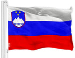 Load image into Gallery viewer, G128 Slovenia Slovene Flag  3x5 Ft  Printed 150D Polyester  Indoor/Outdoor, Vibrant Colors, Brass Grommets, Quality Polyester, Much Thicker More Durable Than 100D 75D Polyester