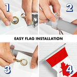 Load image into Gallery viewer, G128 Combo Pack: 6 Ft Tangle Free Aluminum Spinning Flagpole (Silver) &amp; Canada Canadian Flag 3x5 Ft, ToughWeave Series Embroidered 210D Polyester  Pole with Flag Included