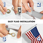 Load image into Gallery viewer, G128  5 Feet Tangle Free Spinning Flagpole (Silver) USA American Flag Brass Grommets Spun Polyester 2.5x4 ft (Flag Included) Aluminum Flag Pole