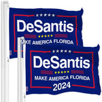 Load image into Gallery viewer, G128 2 Pack: DeSantis Election Make America Florida Flag  3x5 Ft  LiteWeave Pro Series Printed 150D Poly  Election Flag, Vibrant Colors, Brass Grommets, Thicker and More Durable Than 100D 75D Poly