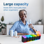 Load image into Gallery viewer, Extra Large Weekly Pill Organizer 2 Times a Day XL Pill Case Am Pm Rainbow Color