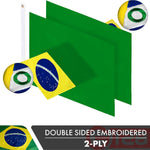 Load image into Gallery viewer, Brazil Brazilian Flag 3x5 Ft 5Pack Doublesided Embroidered Polyester By G128