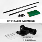 Load image into Gallery viewer, G128  6 Feet Tangle Free Spinning Flagpole (Black) Ireland SHAMROCK Brass Grommets Printed 3x5 ft (Flag Included) Aluminum Flag Pole