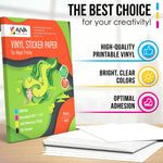 Load image into Gallery viewer, Printable Vinyl Sticker Paper Waterproof Decal for Inkjet Printer 70 Matte Sheet