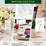 Load image into Gallery viewer, 10 Pack Table Number Holders for Wedding   Gold Place Card Holder   Table Sign Holders   Picture   Photo Holders for Tables   Mini Table Number Stands Gold   Small Gold Table Number Holders Clip Stand