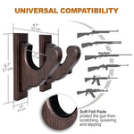 Load image into Gallery viewer, Gun Rack Wall Mount Wenge Hold Up Displays Horizontal Gun Rack and Shotgun