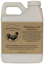 Load image into Gallery viewer, Rowdy Rooster's Traditional HardWax Oil for a Beautiful Finish on Furniture Tables and More. Easy to Apply Satin Finish 16 Fl Oz