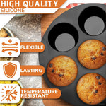 Load image into Gallery viewer, Silicone Muffin Pan   Silicone Cupcake Molds for Baking Egg Bites Mold Nonstick 7 Cups Air Fryer Muffin Pan for Baking Egg Bite Tart Mini Cupcake Chocolate and Quiche  Reusable Dishwasher Safe