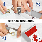 Load image into Gallery viewer, G128 Combo Pack: 5 Ft Tangle Free Aluminum Spinning Flagpole (Silver) &amp; Canada Canadian Flag 2x3 Ft, LiteWeave Pro Series Printed 150D Polyester  Pole with Flag Included