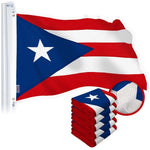 Load image into Gallery viewer, G128 5 Pack: Puerto Rico Puerto Rican PR Flag  3x5 Ft  Embroidered 220GSM SPUN POLYESTER  Embroidered Stars, Sewn Stripes, Brass Grommets, Indoor/Outdoor, Vibrant Colors, Heavy Duty SPUN POLYESTER