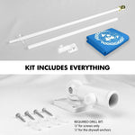 Load image into Gallery viewer, G128 Combo Pack: 6 Ft Tangle Free Aluminum Spinning Flagpole (White) &amp; United Nations Flag 3x5 Ft, LiteWeave Pro Series Printed 150D Polyester  Pole with Flag Included