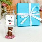 Load image into Gallery viewer, Mensaje romántico en una botella para regalar a tu novio o novia Tarro de los deseos con una tarjeta para tu esposo o esposa (Te Amo In Teal Gift Box)
