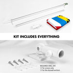 Load image into Gallery viewer, G128 Combo Pack: 6 Ft Tangle Free Aluminum Spinning Flagpole (Silver) &amp; Antigua and Barbuda Antiguan and Barbudan Flag  3x5 Ft LiteWeave Pro Series Printed 150D Polyester  Pole with Flag Included