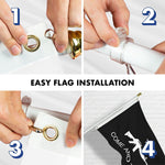 Load image into Gallery viewer, G128 Combo Pack: Flag Pole 6 FT White Tangle Free &amp; Come and Take It Rifle Black Flag 3x5 FT Brass Grommets Printed Polyester (Flag Included) Aluminum Flag Pole