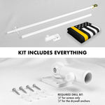 Load image into Gallery viewer, G128 Combo Pack: Flag Pole 6 FT White Tangle Free &amp; Thin Yellow Line Flag 3x5 FT Brass Grommets Printed Polyester (Flag Included) Aluminum Flag Pole