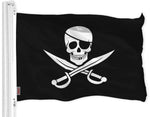 Load image into Gallery viewer, Combo Pack: USA American Flag &amp; Pirate Jolly Roger Swords Flag 3x5 FT Printed 150D Polyester