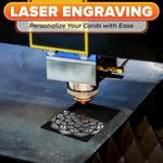 Load image into Gallery viewer, 100 Pcs Metal Business Cards for Laser Engraving – Metal Business Card Blanks in Black Colour 0.008  Thick Compact 3.39  x 2.13  – Wide Use for VIP Membership Industrial Use Personalized Gifts