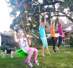 Load image into Gallery viewer, Swing seat Green for Kids and Adults with Length Control Hinge 220lb 100kg Load Ninja Slackline Ready Triangle carabiners Included Playground Swing Set Accessories Replacement