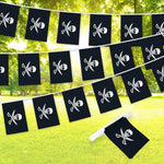 Load image into Gallery viewer, G128 Pirate (Jolly Roger)  Swords Bunting Banner  Flag 8.2 x 5.5 Inch, Full String 33 Feet  Printed 150D Polyester, Decorations For Bar and Festival Events Celebration