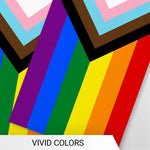 Load image into Gallery viewer, G128 LGBT Progress Rainbow Pride Bunting Banner  Flag 8.2 x 5.5 Inch, Full String 33 Feet  Printed 150D Polyester, Decorations For Bar, School, Festival Events Celebration