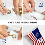 Load image into Gallery viewer, G128 Combo Pack: 5 Ft Tangle Free Aluminum Spinning Flagpole (White) &amp; American USA Yacht Ensign Flag 2.5x4 Ft, ToughWeave Series Embroidered 300D Polyester  Pole with Flag Included