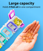 Load image into Gallery viewer, Weekly Pill Organizer 1 time a Day Pill Box 7 Day with Enhanced Waterproof Seal Large compartments Hold Big Vitamins &amp; Supplements Upgraded Locking lids for Home &amp; Travel use Durable Hard case